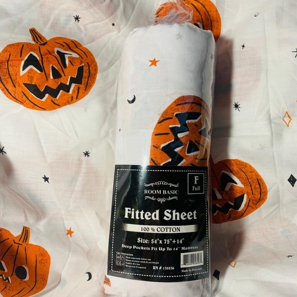 ROOM BASIC Other - HALLOWEEN Jack-o'-lantern FULL FITTED SHEET